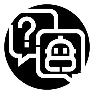 Artificial intelligence chatbot answering customer questions concept 库存插图