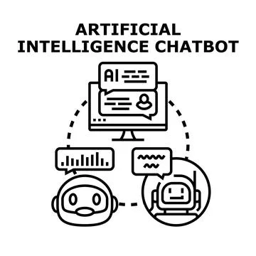 Artificial intelligence chatbot communication with customer support service Illustrazione stock