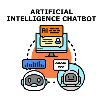 Artificial intelligence chatbot communication with customer support service Stock Illustration
