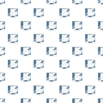 Artificial intelligence chatbot on computer screen pattern 库存插图