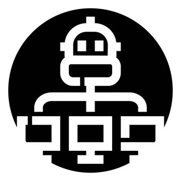 Artificial intelligence chatbot connecting with multiple computers Illustrazione stock