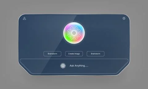 Artificial Intelligence Chatbot Dashboard Interface Web UI Template Stock Illustration