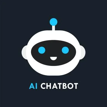 Artificial Intelligence Chatbot Isolated Logo Concept for Virtual Assistant Stock Illustration
