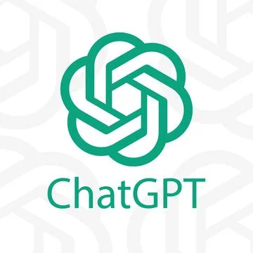 Artificial intelligence chatbot logo ChatGPT. Artificial Intelligence vector Stock Illustration