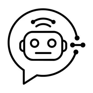 Artificial intelligence chatbot speech bubble signal icon 8K ultra quality Illustrazione stock