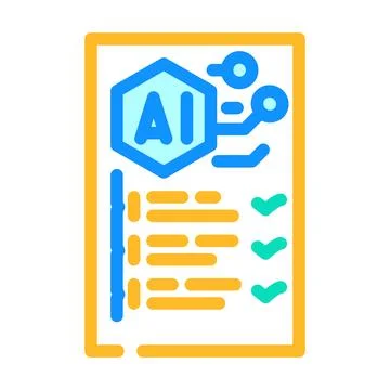 Artificial intelligence checklist for data processing and machine learning Stock Illustration