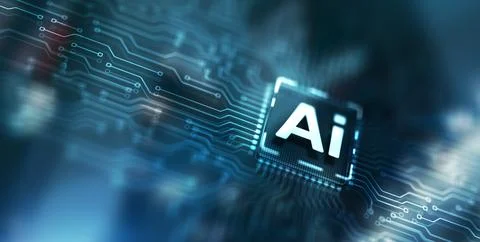 Artificial intelligence chip. Ai chipset on circuit board. Data center イラスト素材