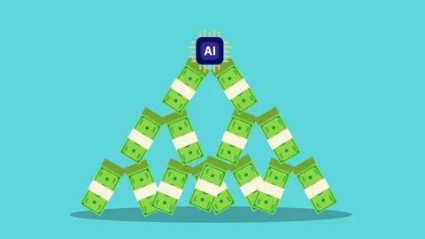 Artificial Intelligence Chip Balancing on Top of a House of Cards Made of M.. Stock Footage 337940663