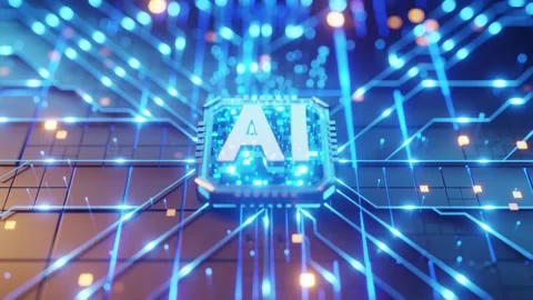 Artificial intelligence Chip on circuit board 스톡 동영상 246594931