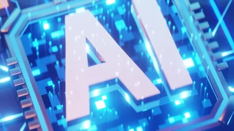 Artificial intelligence Chip on circuit board close up Stock Footage 246594939
