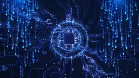 Artificial Intelligence Chip Circuit Digital Technology Core digital circuits. I 스톡 동영상 341905173