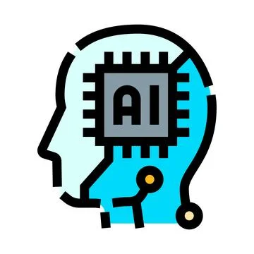 Artificial intelligence chip embedded in human head 스톡 일러스트
