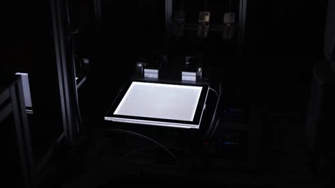 Artificial intelligence chip glows in the dark Stock Footage 286048955