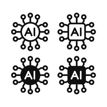 Artificial Intelligence Chip Icon. AI Processor. Vector 스톡 일러스트