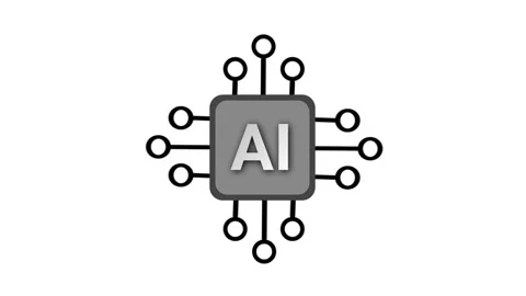 Artificial intelligence chip icon animation Stock Footage 326838148