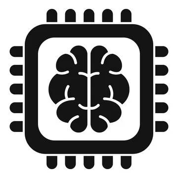 Artificial intelligence chip icon showing machine learning イラスト素材