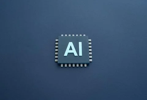 Artificial intelligence chip. Next-generation chips. Advances in computing te Stockfoto's