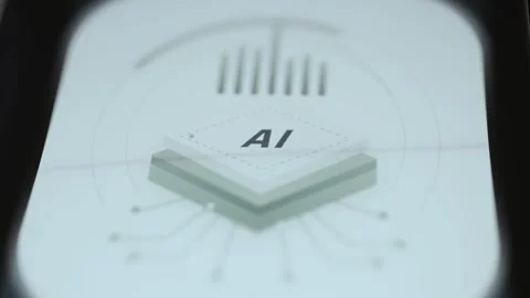 Artificial Intelligence Chip Performance Analytics Screen Stock Footage 340560706