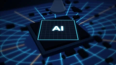Artificial intelligence chip placement single die ring bus circuit board sea Stockbeeldmateriaal 343060324