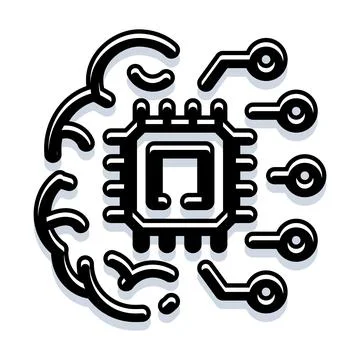 Artificial intelligence chip processing digital data concept Stock Illustration
