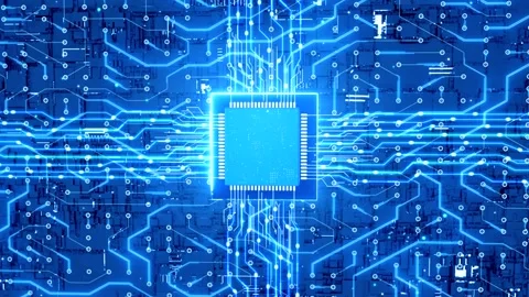 Artificial intelligence chip processor integrated circuit board Stock Footage 223278128