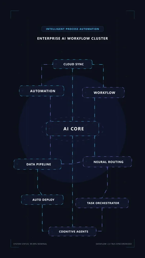Artificial intelligence chip technology infographic motion graphic 스톡 동영상 347047787