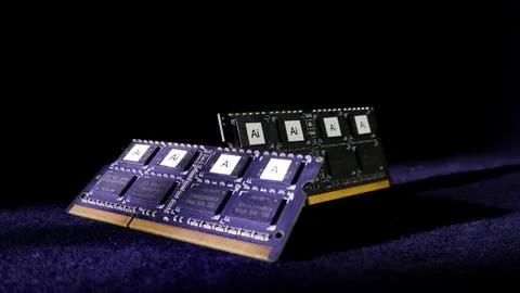 Artificial intelligence chips powering future computing technology Stock Photos