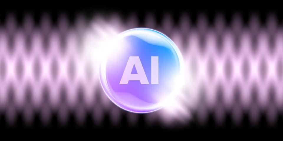 Artificial intelligence chipset on black board in futuristic neon cyber punk Stock Illustration
