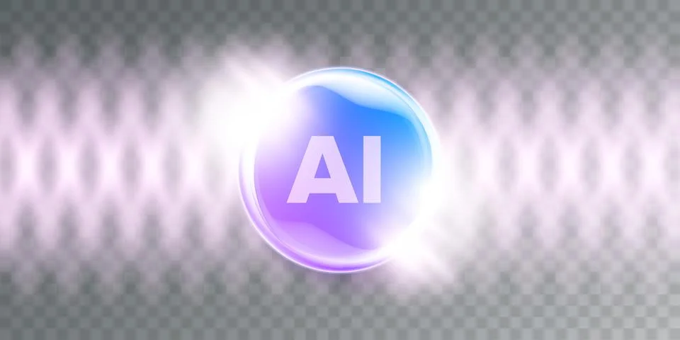 Artificial intelligence chipset on ultraviolet board in futuristic neon cyber 库存插图