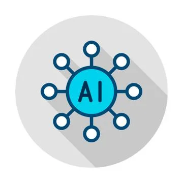 Artificial Intelligence Circle Icon Illustrazione stock
