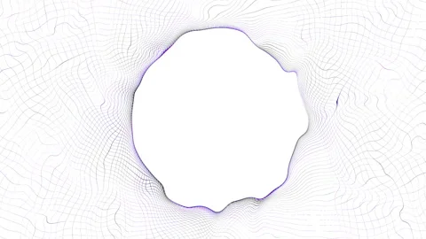 Artificial intelligence circle wave animation with thin lines on white Stock Footage 337323998