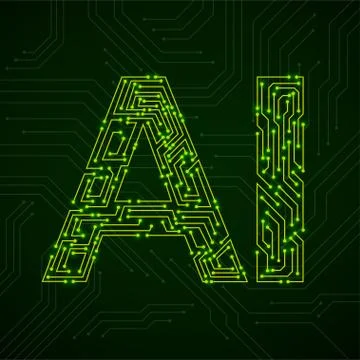 Artificial Intelligence with circuit board. Abstract technology concept Stock Illustration