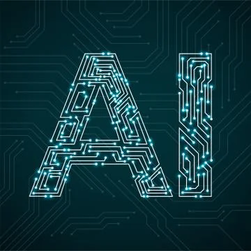 Artificial Intelligence with circuit board. Abstract technology concept Stock Illustration