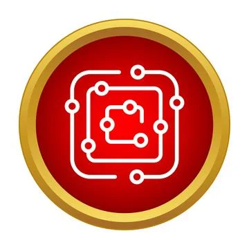 Artificial intelligence circuit board outlining data flow Stock Illustration