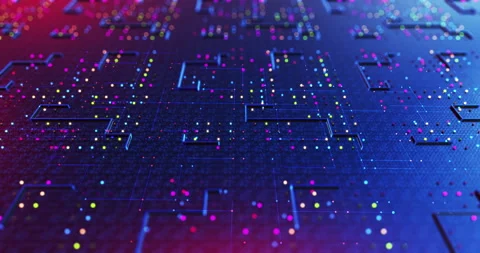Artificial Intelligence Circuit Board. Transmitting High Speed Data. AI. Stock Footage 143947754