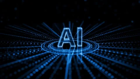 Artificial Intelligence circuit concept. Depth of field. Seamless loop. Stock Footage 308434392
