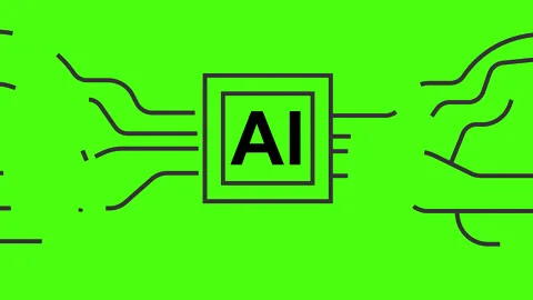 Artificial intelligence circuit Green screen Animation, ai data processing Stock Footage 316946413