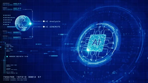 Artificial Intelligence Circuit Interface with Data Analysis and Global Stock Footage 320031110
