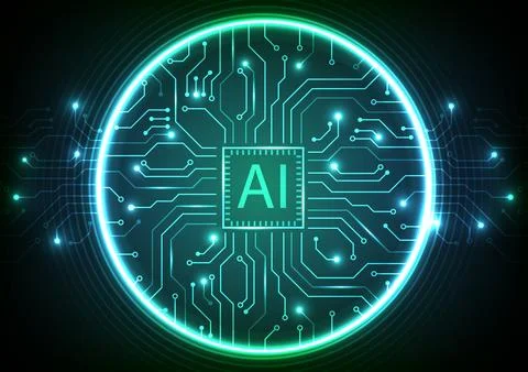 Artificial Intelligence Circuit Technology Stock Illustration