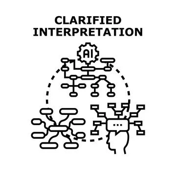 Artificial intelligence clarifying complex data interpretation mind mapping Stock Illustration