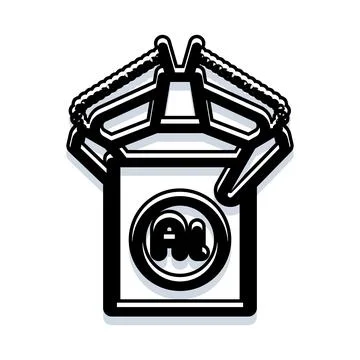 Artificial intelligence claw arcade game machine illustration Stock Illustration