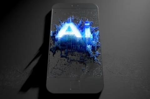 Artificial Intelligence Cloner Smartphone Stock Illustration