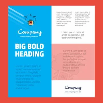 Artificial intelligence on cloud Business Company Poster Template. with place Stock Illustration