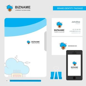 Artificial intelligence on cloud Business Logo, File Cover Visiting Card and  イラスト素材