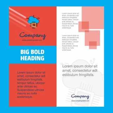 Artificial intelligence on cloud Company Brochure Title Page Design. Company  Stock Illustration
