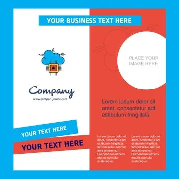 Artificial intelligence on cloud Company Brochure Template. Vector Busienss T Stock Illustration