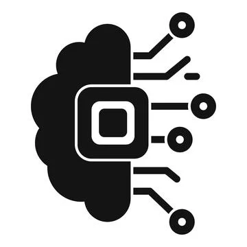 Artificial intelligence cloud computing processing data icon Illustrazione stock