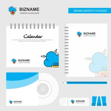 Artificial intelligence on cloud Logo, Calendar Template, CD Cover, Diary and イラスト素材