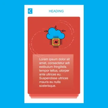 Artificial intelligence on cloud mobile vertical banner design design. Vector 스톡 일러스트