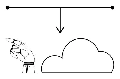 Artificial intelligence, cloud storage, data transfer, technology integration Stock Illustration
